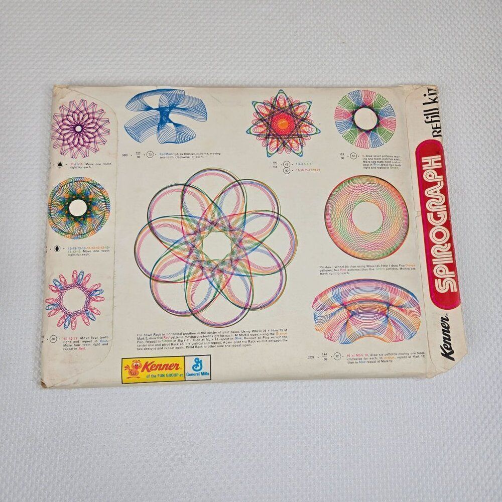 Vintage NEW Kenner Spirograph Refill Kit Drawing Baseboard & Guides 70 New Patte - Picture 3 of 4